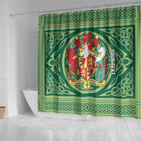 Personalized Carmarthenshire Wales Shower Curtain Map and Emblem Celtic Style - Wonder Print Shop