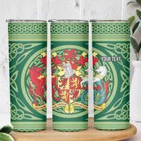 Personalized Carmarthenshire Wales Skinny Tumbler Map and Emblem Celtic Style - Wonder Print Shop