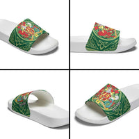 Personalized Carmarthenshire Wales Slide Sandals Map and Emblem Celtic Style - Wonder Print Shop