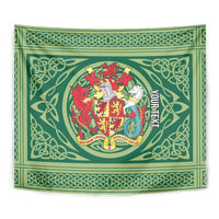Personalized Carmarthenshire Wales Tapestry Map and Emblem Celtic Style - Wonder Print Shop