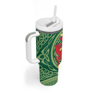 Personalized Carmarthenshire Wales Tumbler With Handle Map and Emblem Celtic Style - Wonder Print Shop