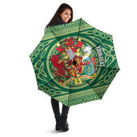 Personalized Carmarthenshire Wales Umbrella Map and Emblem Celtic Style - Wonder Print Shop
