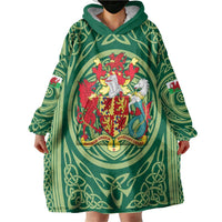 Personalized Carmarthenshire Wales Wearable Blanket Hoodie Map and Emblem Celtic Style - Wonder Print Shop