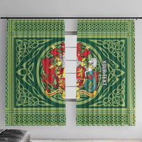 Personalized Carmarthenshire Wales Window Curtain Map and Emblem Celtic Style - Wonder Print Shop