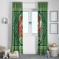 Personalized Carmarthenshire Wales Window Curtain Map and Emblem Celtic Style - Wonder Print Shop