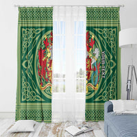 Personalized Carmarthenshire Wales Window Curtain Map and Emblem Celtic Style - Wonder Print Shop