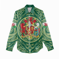 Personalized Carmarthenshire Wales Women Casual Shirt Map and Emblem Celtic Style - Wonder Print Shop