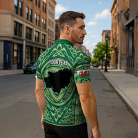 Personalized Carmarthenshire Wales Zipper Polo Shirt Map and Emblem Celtic Style - Wonder Print Shop