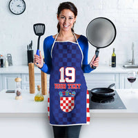 Custom Croatia National Heritage Apron Blue Checkered Croatian Pride - Wonder Print Shop