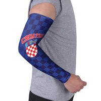 Custom Croatia National Heritage Arm Sleeves Blue Checkered Croatian Pride - Wonder Print Shop