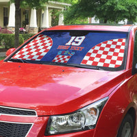 Custom Croatia National Heritage Auto Sun Shade Blue Checkered Croatian Pride - Wonder Print Shop