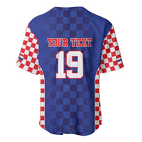 Custom Croatia National Heritage Baseball Jersey Blue Checkered Croatian Pride - Wonder Print Shop