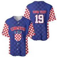 Custom Croatia National Heritage Baseball Jersey Blue Checkered Croatian Pride - Wonder Print Shop