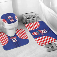 Custom Croatia National Heritage Bathroom Set Blue Checkered Croatian Pride - Wonder Print Shop