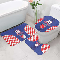 Custom Croatia National Heritage Bathroom Set Blue Checkered Croatian Pride - Wonder Print Shop