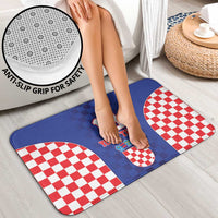 Custom Croatia National Heritage Bathroom Set Blue Checkered Croatian Pride - Wonder Print Shop
