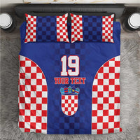 Custom Croatia National Heritage Bedding Set Blue Checkered Croatian Pride - Wonder Print Shop