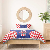 Custom Croatia National Heritage Bedding Set Blue Checkered Croatian Pride - Wonder Print Shop