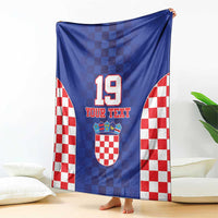 Custom Croatia National Heritage Blanket Blue Checkered Croatian Pride - Wonder Print Shop