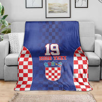 Custom Croatia National Heritage Blanket Blue Checkered Croatian Pride - Wonder Print Shop