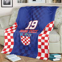 Custom Croatia National Heritage Blanket Blue Checkered Croatian Pride - Wonder Print Shop