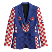 Custom Croatia National Heritage Blazer Blue Checkered Croatian Pride - Wonder Print Shop
