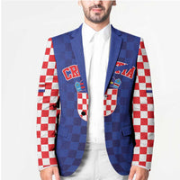 Custom Croatia National Heritage Blazer Blue Checkered Croatian Pride - Wonder Print Shop