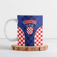 Custom Croatia National Heritage Ceramic Mug Blue Checkered Croatian Pride - Wonder Print Shop
