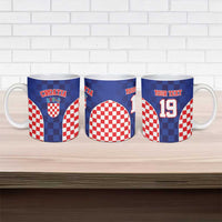 Custom Croatia National Heritage Ceramic Mug Blue Checkered Croatian Pride - Wonder Print Shop