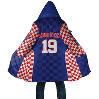 Custom Croatia National Heritage Cloak Blue Checkered Croatian Pride - Wonder Print Shop