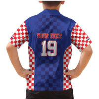 Custom Croatia National Heritage Family Matching Mermaid Dress and Hawaiian Shirt Blue Checkered Croatian Pride - Wonder Print Shop