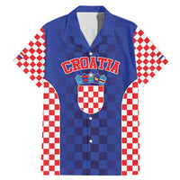 Custom Croatia National Heritage Family Matching Mermaid Dress and Hawaiian Shirt Blue Checkered Croatian Pride - Wonder Print Shop
