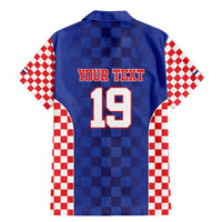 Custom Croatia National Heritage Family Matching Mermaid Dress and Hawaiian Shirt Blue Checkered Croatian Pride - Wonder Print Shop