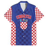 Custom Croatia National Heritage Family Matching Tank Maxi Dress and Hawaiian Shirt Blue Checkered Croatian Pride - Wonder Print Shop