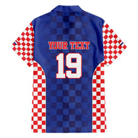 Custom Croatia National Heritage Hawaiian Shirt Blue Checkered Croatian Pride - Wonder Print Shop