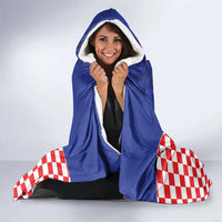 Custom Croatia National Heritage Hooded Blanket Blue Checkered Croatian Pride - Wonder Print Shop