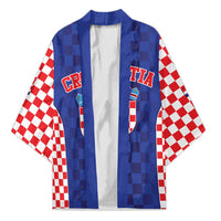Custom Croatia National Heritage Kimono Blue Checkered Croatian Pride - Wonder Print Shop