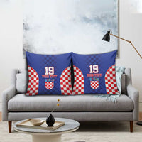 Custom Croatia National Heritage Pillow Cover Blue Checkered Croatian Pride - Wonder Print Shop