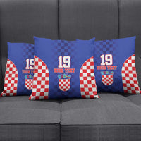 Custom Croatia National Heritage Pillow Cover Blue Checkered Croatian Pride - Wonder Print Shop
