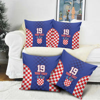 Custom Croatia National Heritage Pillow Cover Blue Checkered Croatian Pride - Wonder Print Shop