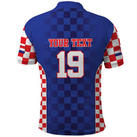 Custom Croatia National Heritage Polo Shirt Blue Checkered Croatian Pride - Wonder Print Shop