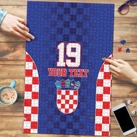 Custom Croatia National Heritage Puzzle Blue Checkered Croatian Pride - Wonder Print Shop