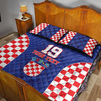 Custom Croatia National Heritage Quilt Bed Set Blue Checkered Croatian Pride - Wonder Print Shop