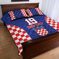 Custom Croatia National Heritage Quilt Bed Set Blue Checkered Croatian Pride - Wonder Print Shop