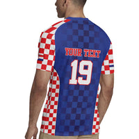 Custom Croatia National Heritage Rugby Jersey Blue Checkered Croatian Pride - Wonder Print Shop