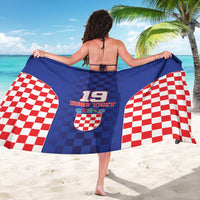 Custom Croatia National Heritage Sarong Blue Checkered Croatian Pride - Wonder Print Shop