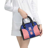 Custom Croatia National Heritage Shoulder Handbag Blue Checkered Croatian Pride - Wonder Print Shop