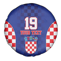 Custom Croatia National Heritage Spare Tire Cover Blue Checkered Croatian Pride - Wonder Print Shop