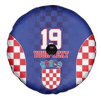 Custom Croatia National Heritage Spare Tire Cover Blue Checkered Croatian Pride - Wonder Print Shop