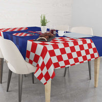Custom Croatia National Heritage Tablecloth Blue Checkered Croatian Pride - Wonder Print Shop